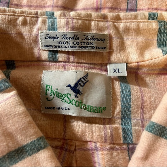 Flying Scotsman Button Down Mens Short Sleeve Plaid Size XL Pink Easter - Picture 3 of 7